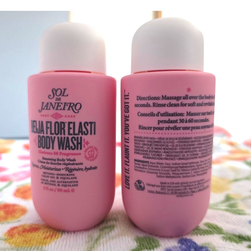 New Set of 2 Sol de Janeiro Beija Flor™ Renewing Elastic Body Wash Cheirosa 68